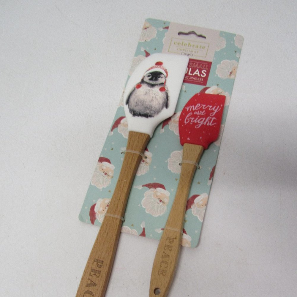 NWT! Celebrate Christmas Ciroa Silicone Spatula Set, 2pc Set - Penguins